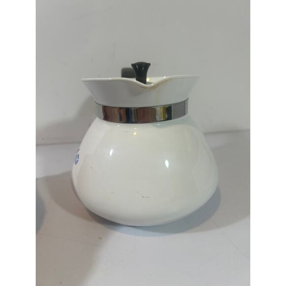 Corning Ware Blue Cornflower Coffee Tea pot kettle w/ Black lid 6 cup P-104 - Picture 4 of 7